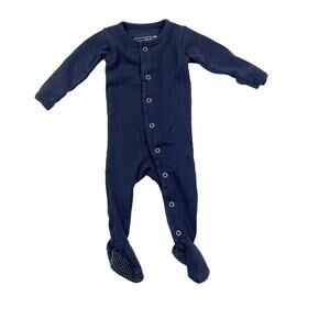 L'ovedbaby Navy Blue Organic Footie Sleeper